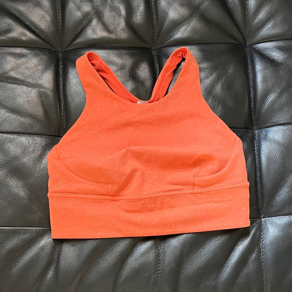 Lululemon Wunder Train Longline Bra - Coral / Orange - sz 8